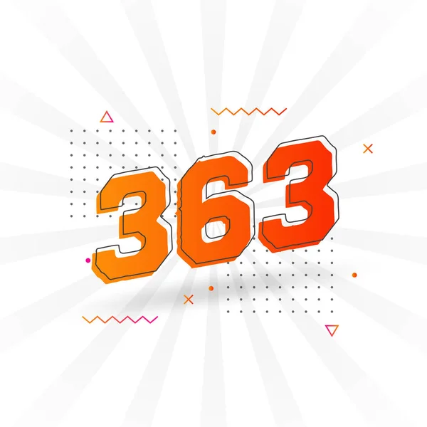 363 Αριθμητική Διανυσματική Γραμματοσειρά Αριθμός 363 Διακοσμητικό Στοιχείο Διάνυσμα Απόθεμα — Διανυσματικό Αρχείο