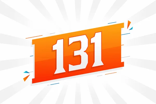 131 Número Vetor Fonte Alfabeto Número 131 Com Elemento Decorativo —  Vetores de Stock