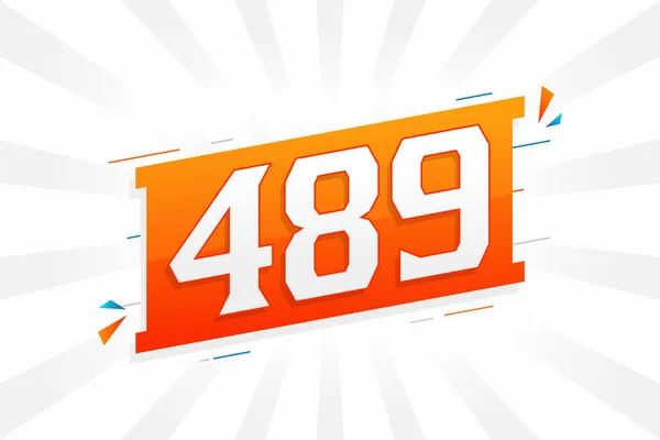 489 Numeração Vetorial Fonte Alfabeto Número 489 Com Elemento Decorativo — Vetor de Stock