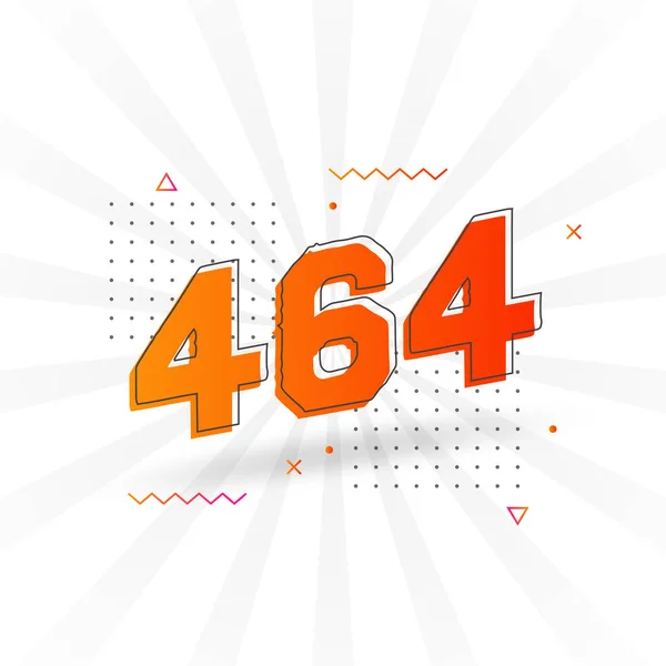 464 Αριθμητική Διανυσματική Γραμματοσειρά Αριθμός 464 Διακοσμητικό Στοιχείο Διάνυσμα Απόθεμα — Διανυσματικό Αρχείο