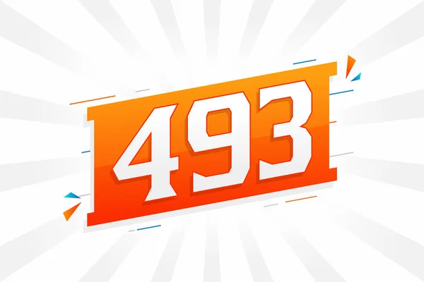 493 Numeração Vetorial Fonte Alfabeto Número 493 Com Elemento Decorativo — Vetor de Stock