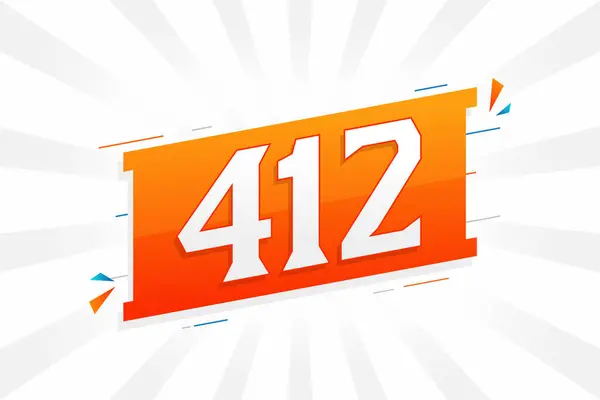 412 Número Vetor Fonte Alfabeto Número 412 Com Elemento Decorativo —  Vetores de Stock