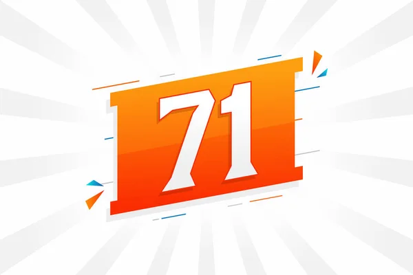 71个数字矢量字母表 带有装饰元素存量向量的71号 — 图库矢量图片