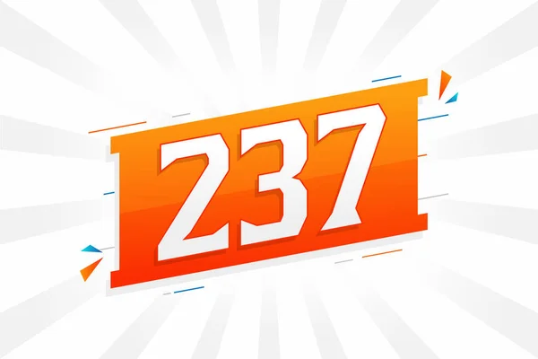 237 Número Vector Fuente Alfabeto Número 237 Con Vector Stock — Vector de stock
