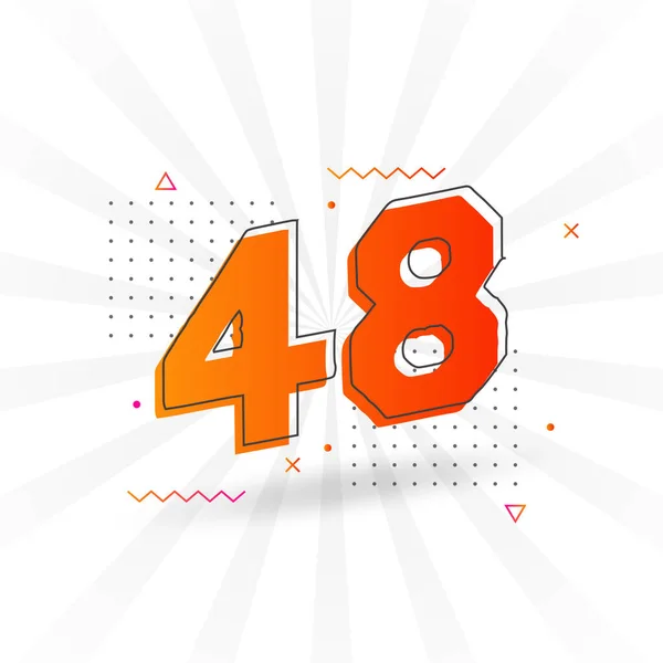 48个数字矢量字母表 具有装饰元素存量向量的第48号 — 图库矢量图片