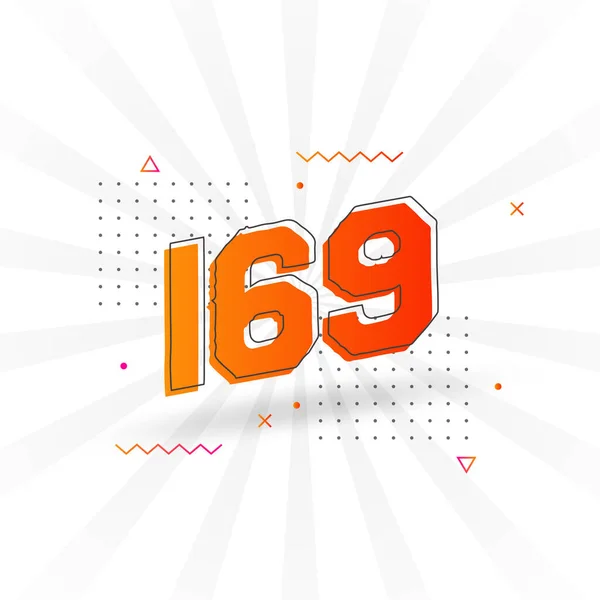 169 Nummer Vektor Teckensnitt Alfabet Nummer 169 Med Dekorativ Beståndsvektor — Stock vektor