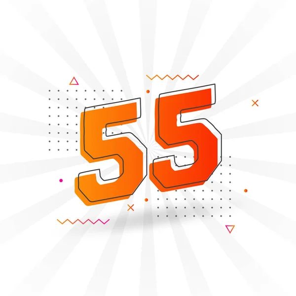 55个数字矢量字母表 带有装饰元素存量矢量的第55号 — 图库矢量图片