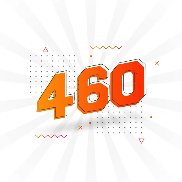 460 Numeri Alfabeto Dei Caratteri Vettoriali Numero 460 Con Elemento — Vettoriale Stock