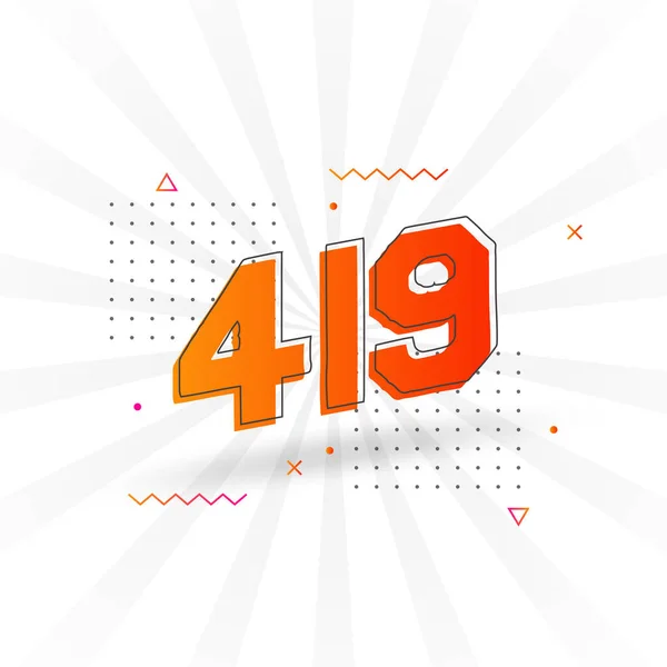 419 Zahlenvektorschrift Alphabet Nummer 419 Mit Dekorativem Elementstockvektor — Stockvektor