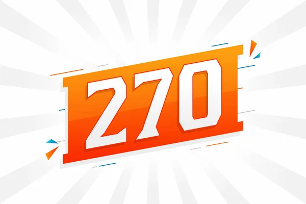 270 Número Vector Fuente Alfabeto Número 270 Con Vector Stock — Vector de stock