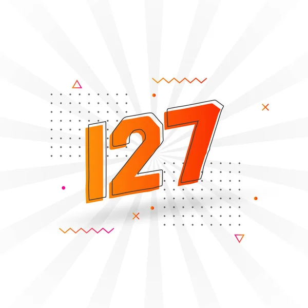 127個の数字ベクトルフォント 装飾要素のストックベクトルと番号127 — ストックベクタ