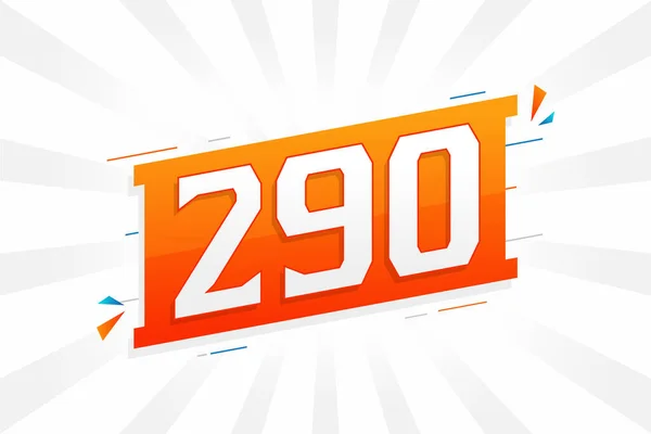 290 Числовий Векторний Шрифт Номер 290 Вектором Декоративного Елемента — стоковий вектор