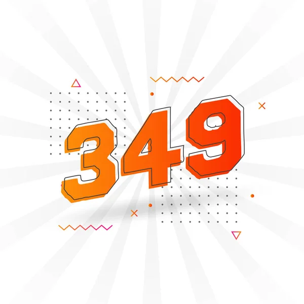 349 Αριθμητικό Διανυσματικό Αλφάβητο Αριθμός 349 Διακοσμητικό Στοιχείο Διάνυσμα Αποθέματος — Διανυσματικό Αρχείο