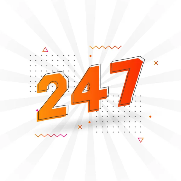 247个数字矢量字母表 247号 带有装饰元素存量矢量 — 图库矢量图片