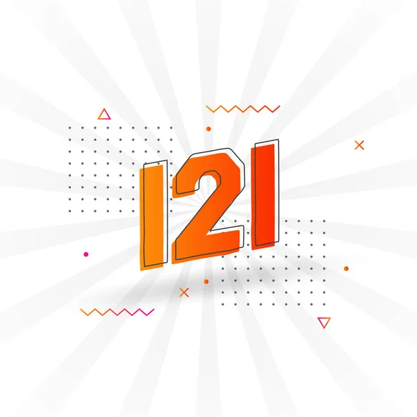 121 Numara Vektör Yazı Tipi Alfabesi 121 Numara Dekoratif Element — Stok Vektör