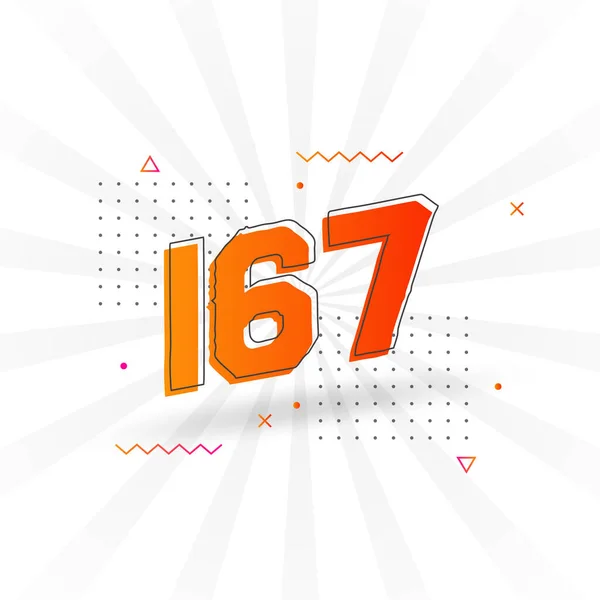 167个数字矢量字母表 带有装饰元素存量向量的167号 — 图库矢量图片