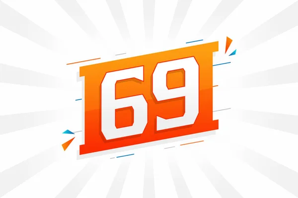 69個の数字ベクトルフォント 装飾要素のストックベクトルと番号69 — ストックベクタ
