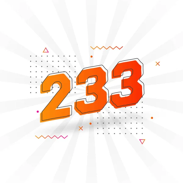 233 Nummer Vektor Teckensnitt Alfabet Nummer 233 Med Dekorativ Beståndsvektor — Stock vektor