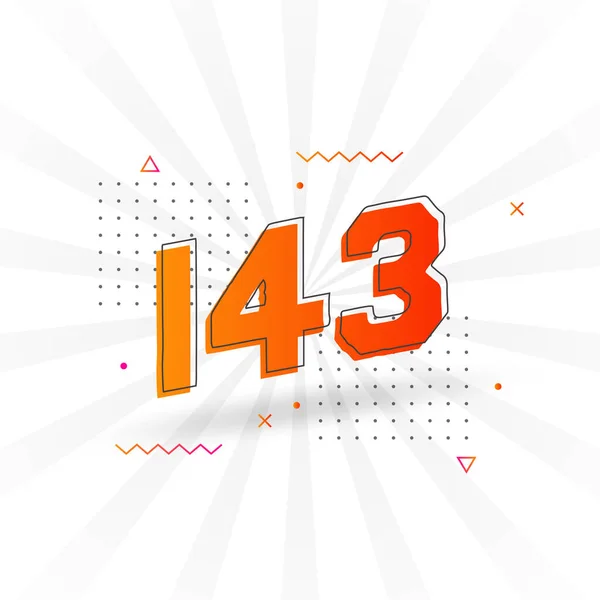 143数字矢量字母表 带有装饰元素存量向量的143号 — 图库矢量图片