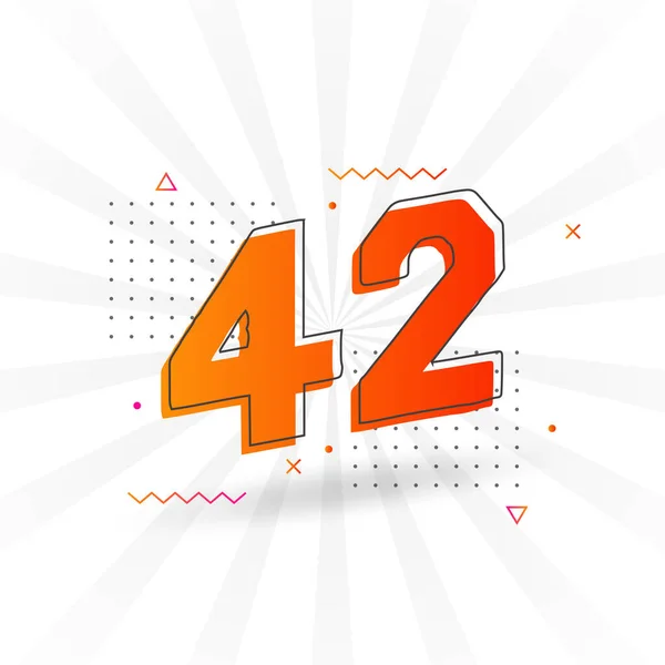 42个数字矢量字母表 带有装饰元素存量向量的42号 — 图库矢量图片