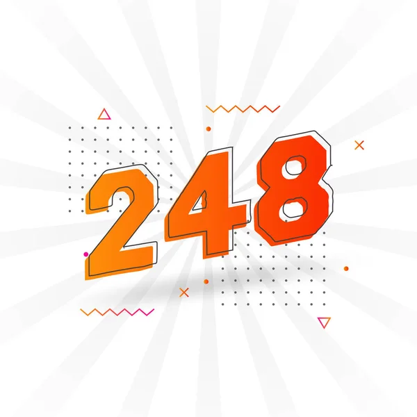 248 Nummer Vektor Teckensnitt Alfabet Nummer 248 Med Dekorativ Beståndsvektor — Stock vektor