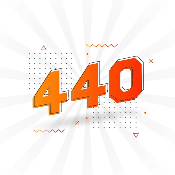 440个数字矢量字母表 440号 带有装饰元素存量矢量 — 图库矢量图片