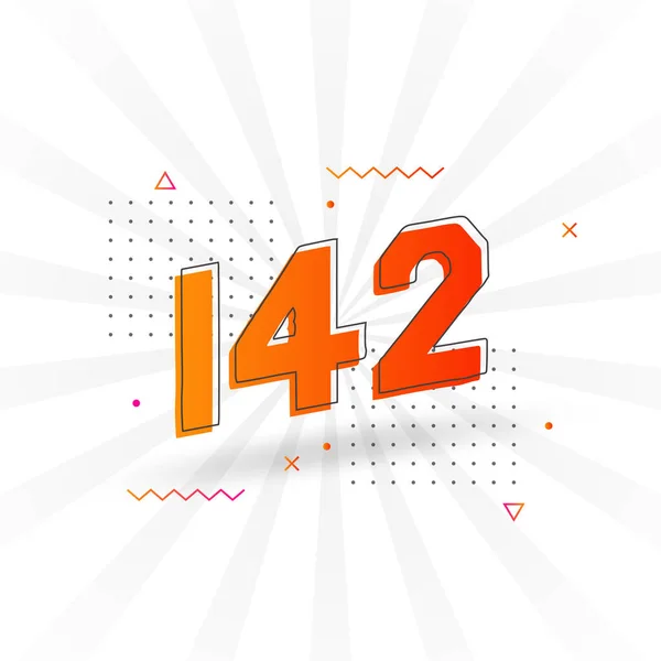 142 Numeri Alfabeto Dei Caratteri Vettoriali Numero 142 Con Elemento — Vettoriale Stock