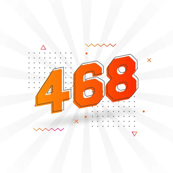 468个数字矢量字母表 468号带有装饰元素存量矢量 — 图库矢量图片