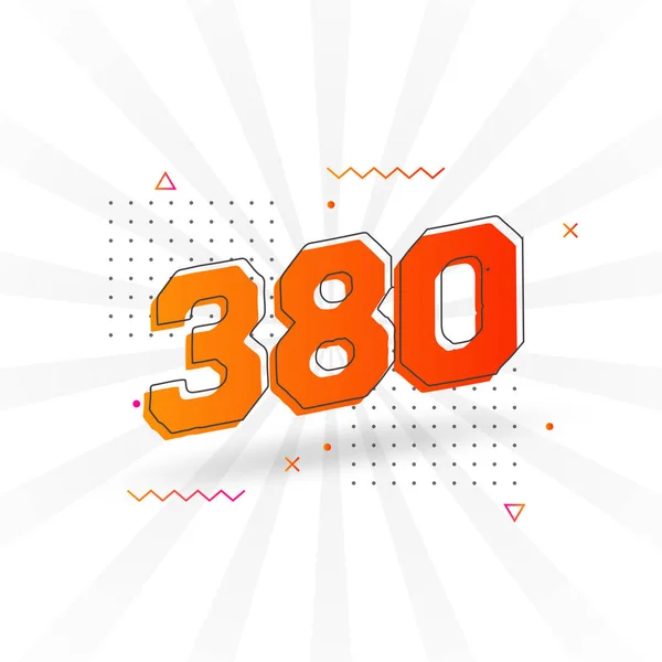 380 Numara Vektör Yazı Tipi Alfabesi 380 Numara Dekoratif Element — Stok Vektör