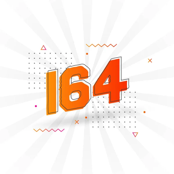164 Zahlenvektorschrift Alphabet Nummer 164 Mit Dekorativem Elementstockvektor — Stockvektor