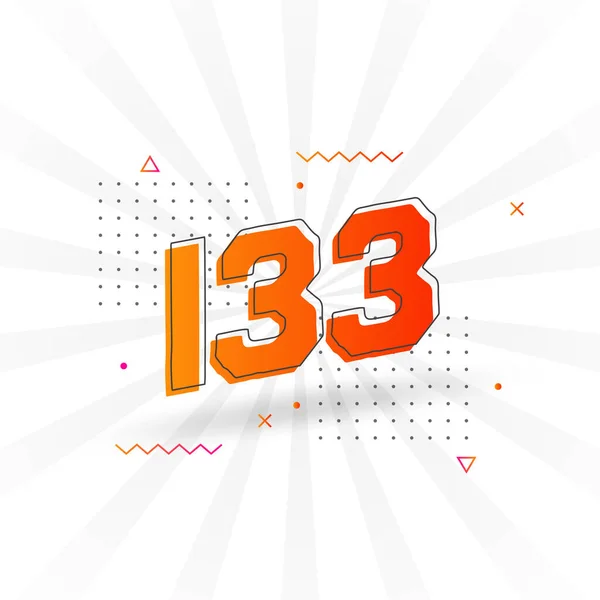 133 Alphabet Polices Vectorielles Numériques Numéro 133 Avec Élément Décoratif — Image vectorielle