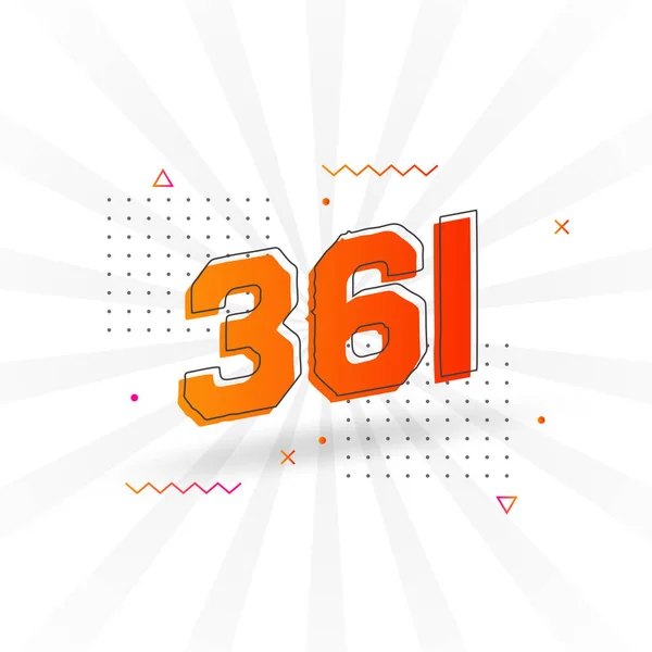 361 Alphabet Polices Vectorielles Nombres Numéro 361 Avec Élément Décoratif — Image vectorielle