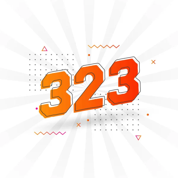 323 Nummer Vektor Teckensnitt Alfabet Nummer 323 Med Dekorativ Beståndsvektor — Stock vektor