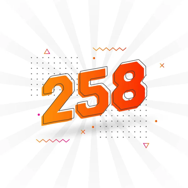 258 Numeração Vetorial Fonte Alfabeto Número 258 Com Elemento Decorativo — Vetor de Stock