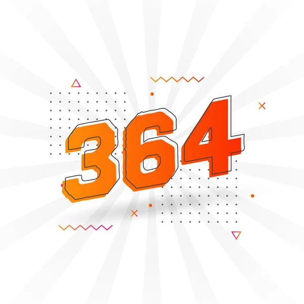 364 Numeração Vetorial Fonte Alfabeto Número 364 Com Elemento Decorativo — Vetor de Stock