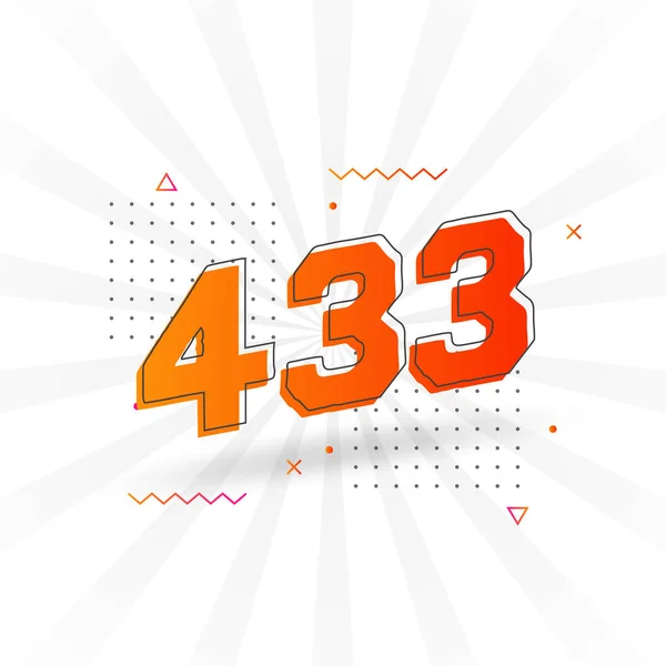 433个数字矢量字母表 433号 带有装饰元素存量矢量 — 图库矢量图片
