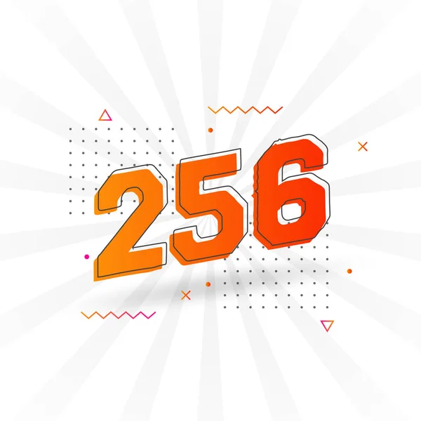 256 Nummer Vektor Teckensnitt Alfabet Nummer 256 Med Dekorativ Beståndsvektor — Stock vektor