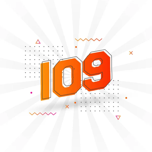 109 Αριθμητικό Διανυσματικό Αλφάβητο Αριθμός 109 Διακοσμητικό Στοιχείο Διάνυσμα Απόθεμα — Διανυσματικό Αρχείο