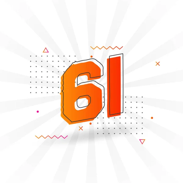 61个数字矢量字母表 具有装饰元素存量向量的第61号 — 图库矢量图片