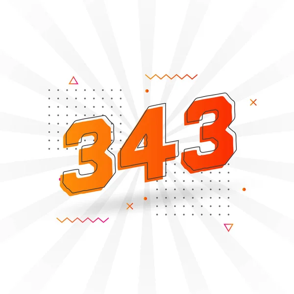 343数字矢量字母表 343号 带有装饰元素存量矢量 — 图库矢量图片