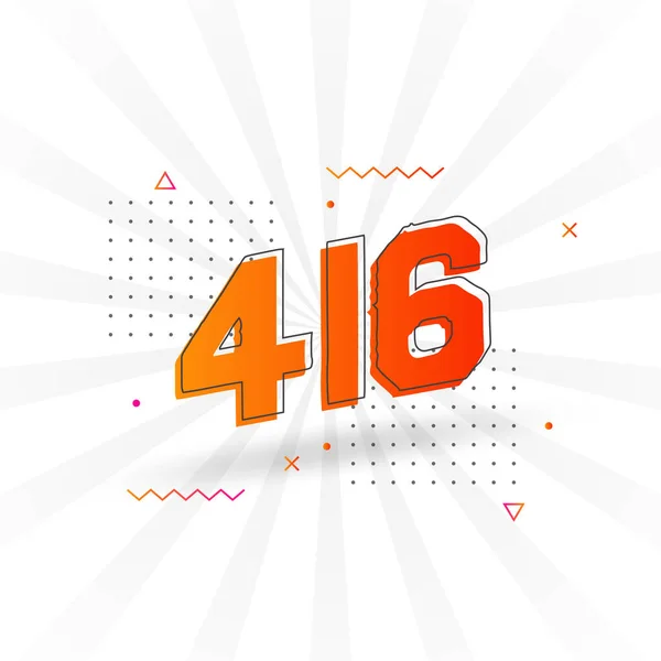 416 Numeri Alfabeto Dei Caratteri Vettoriali Numero 416 Con Elemento — Vettoriale Stock