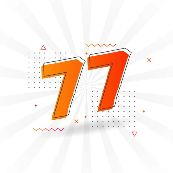 77个数字矢量字母表 带有装饰元素存量向量的第77号 — 图库矢量图片