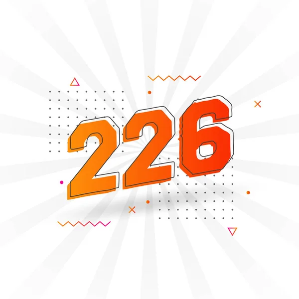 226 Alphabet Polices Vectorielles Nombres Numéro 226 Avec Élément Décoratif — Image vectorielle