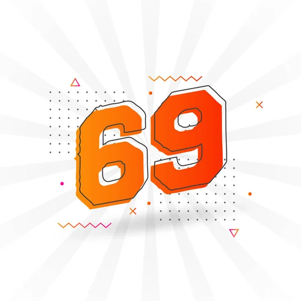 69个数字矢量字母表 带有装饰元素存量向量的第69号 — 图库矢量图片