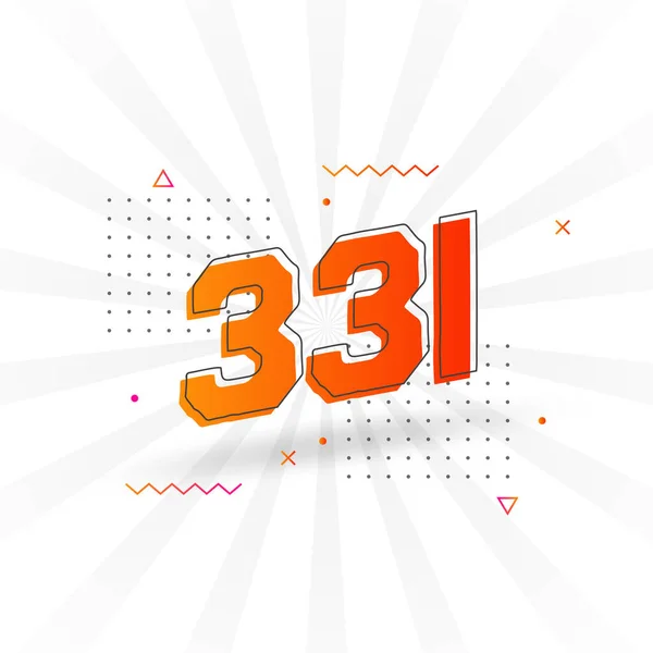 331 Alphabet Polices Vectorielles Nombres Numéro 331 Avec Élément Décoratif — Image vectorielle