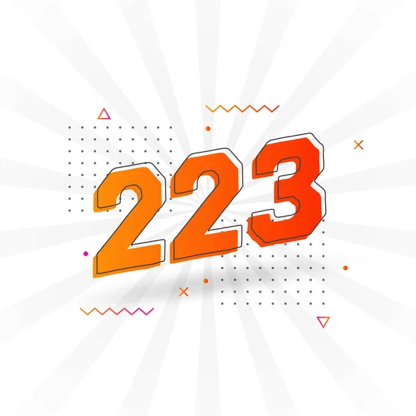 223 Nummer Vector Lettertype Alfabet Nummer 223 Met Een Voorraad — Stockvector