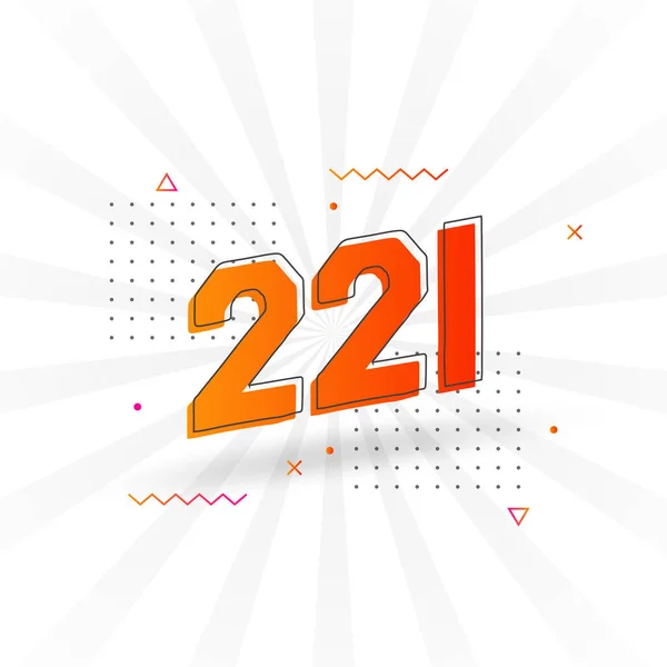 221 Номер Векторний Шрифт Номер 221 Вектором Декоративного Елемента — стоковий вектор