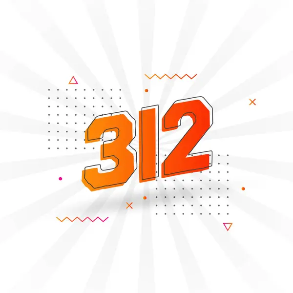 312个数字矢量字母表 312号 带有装饰元素存量矢量 — 图库矢量图片