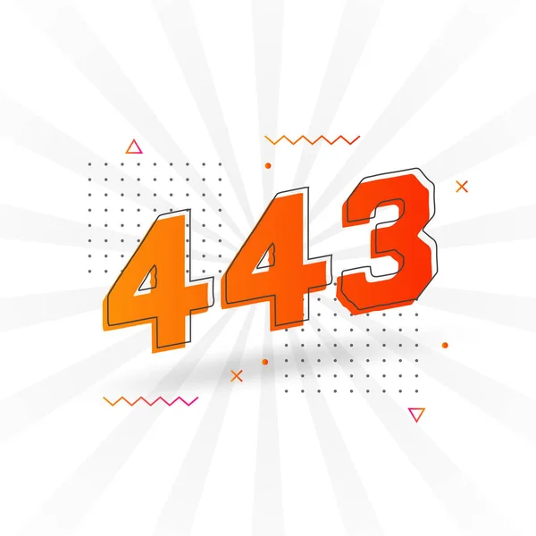 443 Numeração Vetorial Fonte Alfabeto Número 443 Com Elemento Decorativo — Vetor de Stock