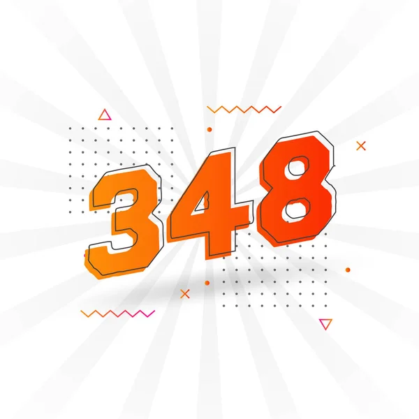 348 Nummer Vector Lettertype Alfabet Nummer 348 Met Decoratieve Voorraad — Stockvector